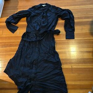 Witchery linen long sleeve maxi button up dress